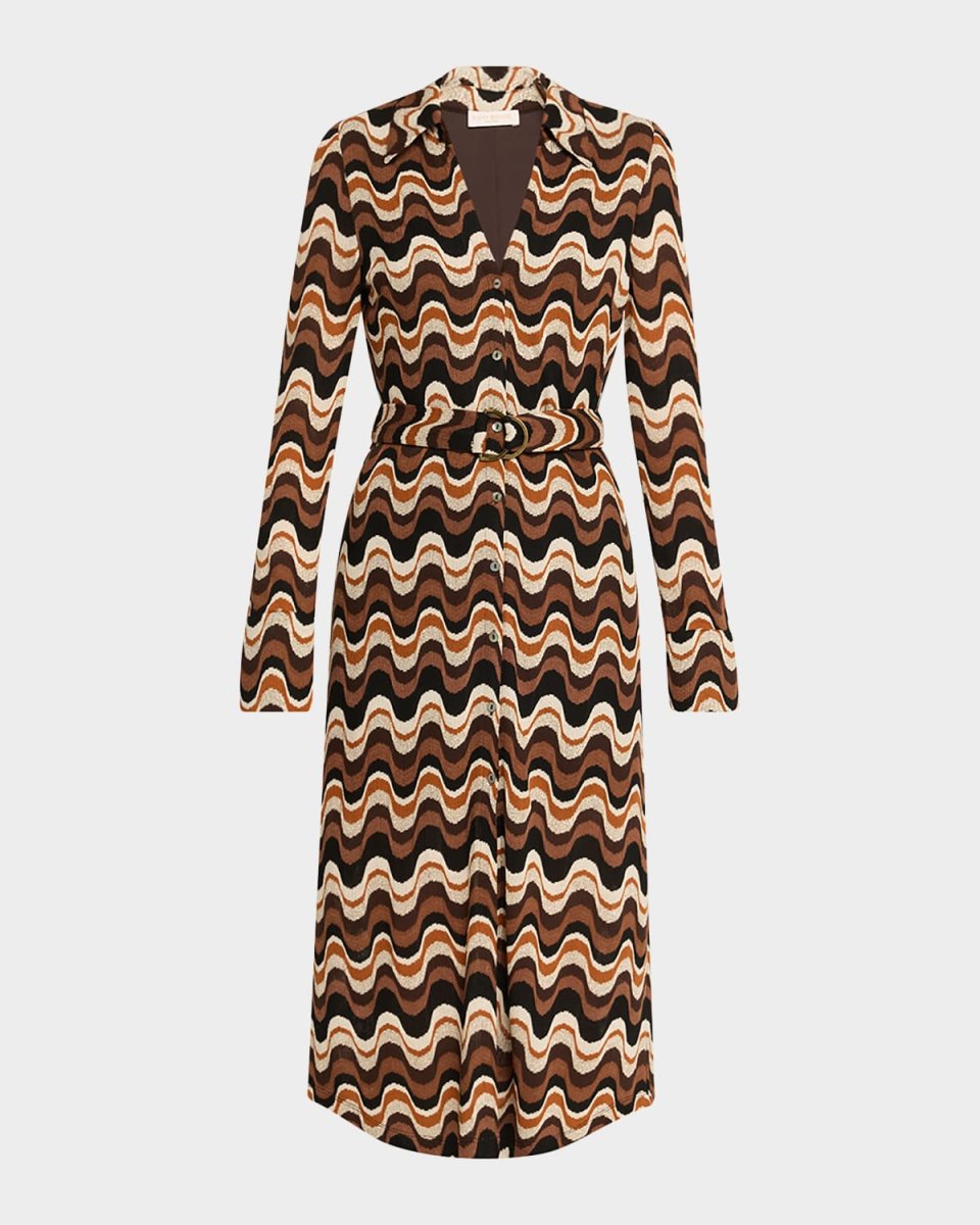Swirl Lydia Belted Midi Shirtdress